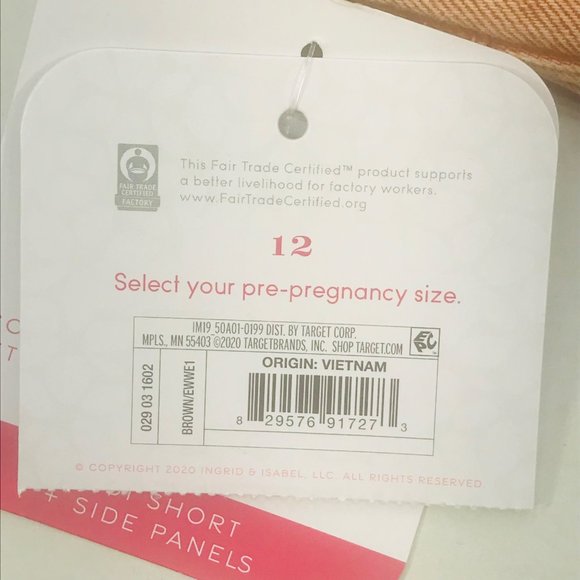 Isabel Maternity Ingrid/Isabel Women's Size 12 Side Panel Brown Carpenter Short - Picture 4 of 16